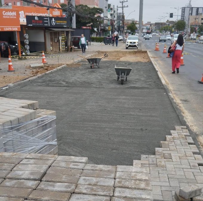 CACHOEIRINHA |  Prefeitura inicia obras de reforma e revitalização das calçadas na Av. Flores da Cunha