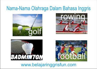 nama-nama olahraga dalam bahasa Inggris