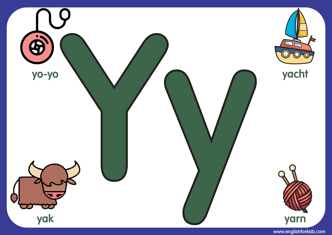 Letter Y Worksheets Flash Cards Coloring Pages