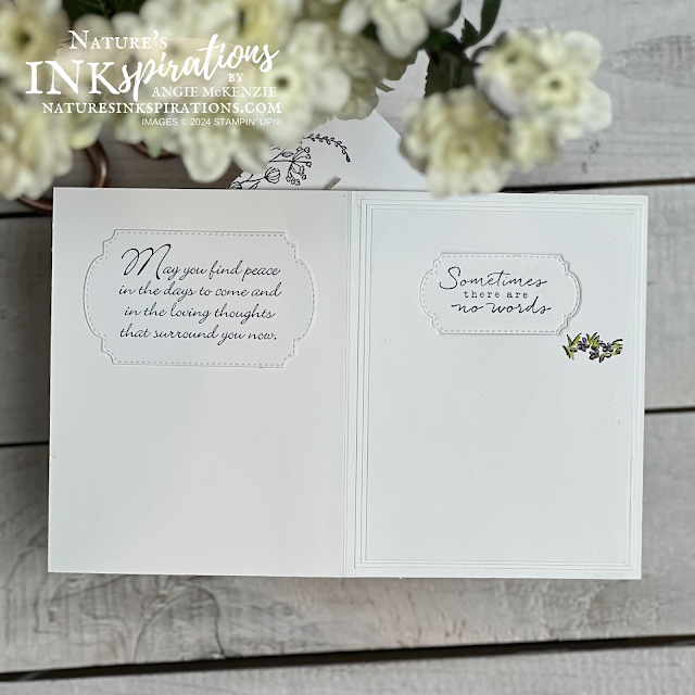 Inside my Stampin' Up! Dainty Delight Thoughtful Expressions sympathy card | Nature's INKspirations by Angie McKenzie