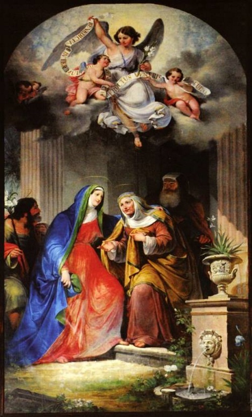 Visitação, pintura de António Manuel da Fonseca na Igreja de S. João Baptista.