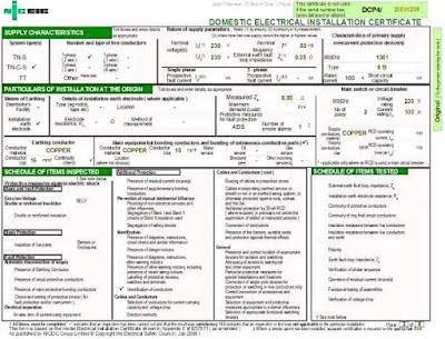 Electrical Installation Test Certificate Template