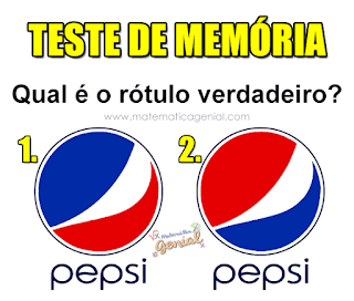 Teste de memória: Qual é o rótulo de Pepsi verdadeiro?