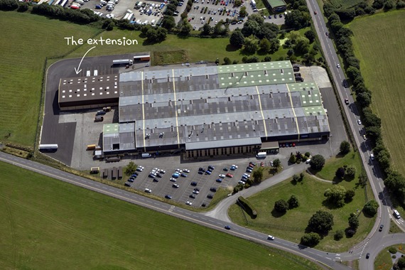 Aerial photo of the Garador factory, taken in 2013