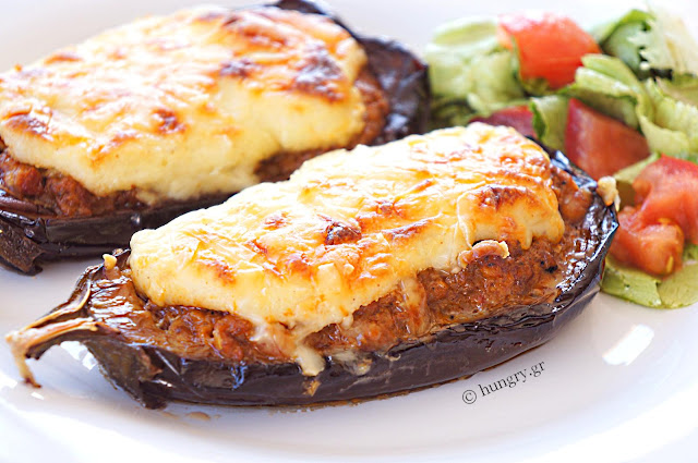 Melitzanes Papoutsakia-Stuffed Eggplant