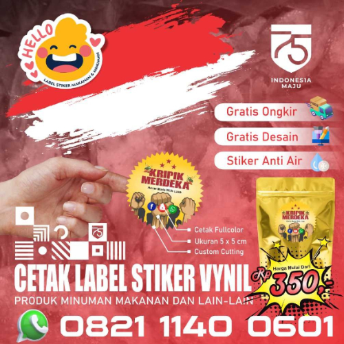 Jual Stiker Makanan  di Jakarta Label  Stiker Print 