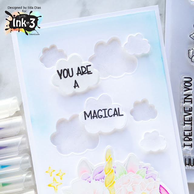 Magical Unicorn Card for Ink On 3 by ilovedoingallthingscrafty.com