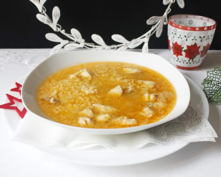 Sopa de gallineta con arroz