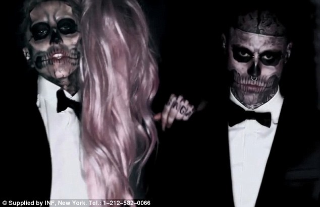 lady gaga born this way skeleton tattoo. lady gaga born this way tattoo