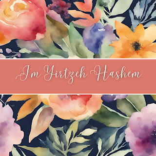 Free I'm Yirtzeh Hashem Greeting Card Printable - Floral Calligraphy - Square