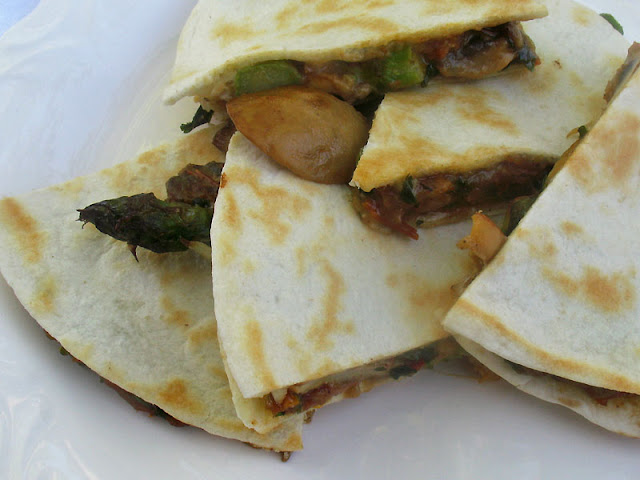 Roasted Asparagus and Mushroom Quesadillas