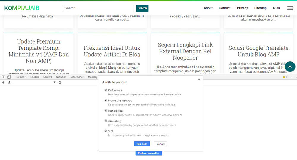 Kini Audits Lighthouse Pada Chrome Menampilkan Skor SEO Template