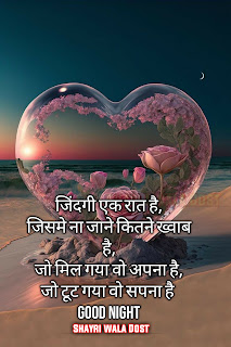 Shayri Wala Dost, Good Night Quotes in Hindi | शुभ रात्रि सुविचार, good night wishes quotes, Hindi Shayari,