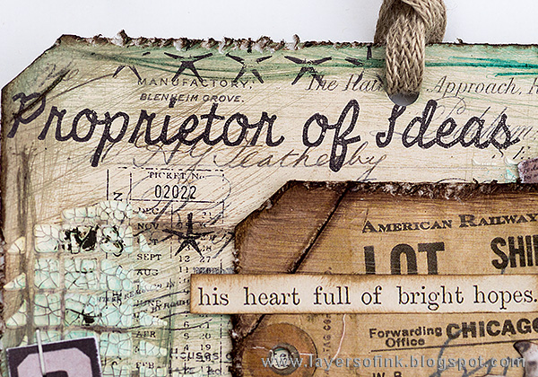 Layers of ink - Distressed Texture Tag Tutorial by Anna-Karin with Tim Holtz distress and idea-ology