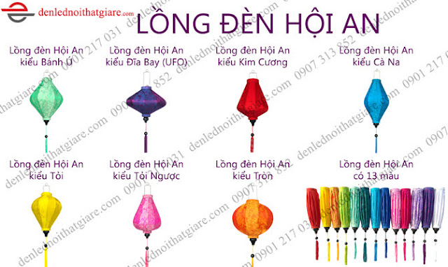 Các loại lồng đèn Hội An