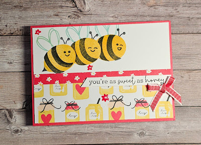 Bee my Valentine stampin up fun card
