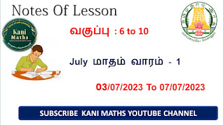 6th to 10th Notes of lesson july week - 1 2023-24