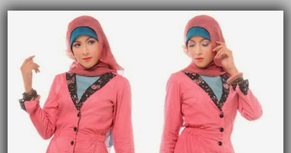  Baju  Kaos  dan Kemeja Busana Muslim Wanita Trendy Warna Pink