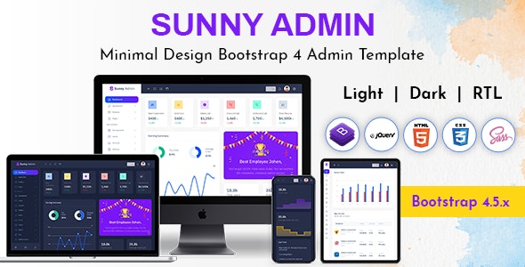 SUNNY V1.0 - BOOTSTRAP ADMIN DASHBOARD HTML TEMPLATE