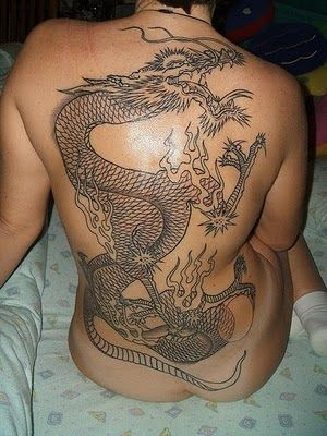 Backside Chinese Dragon Tattoo