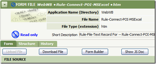 Rule-File-Form of the Connect-Excel custom rule