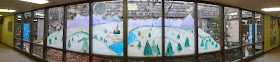 winter window painting with kids