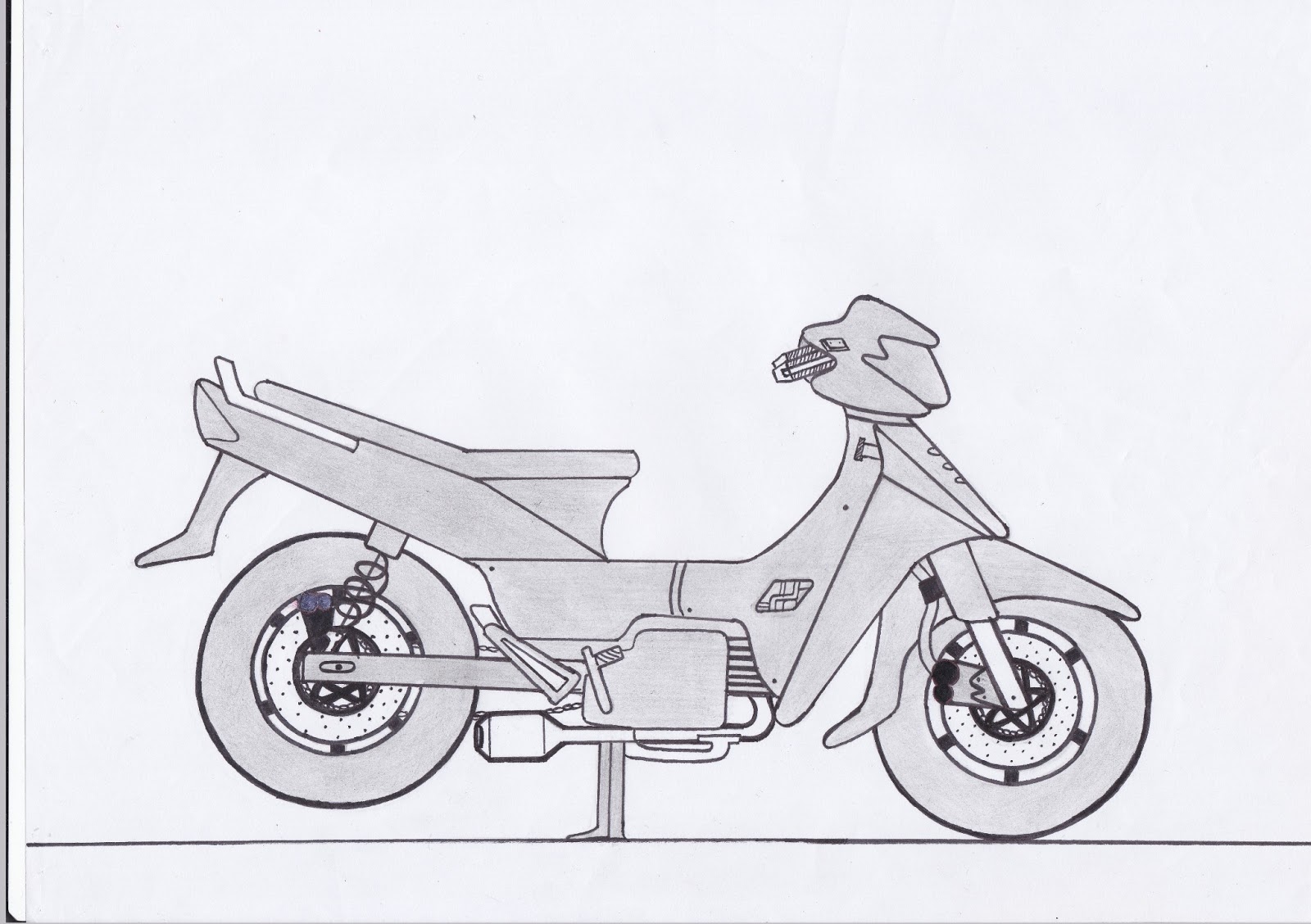 Gambar Sepeda Motor Pake Pensil Terlengkap Gentong Modifikasi