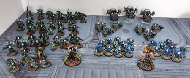 Winters SEO battle report - Warhammer 40k - 9th Edition - 3000pts - Magnus the Red, Mortarion and Angron vs Roboute Guilliman and Lion El'Jonson