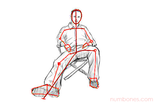 Step 3 - How to Draw a Seated Person for Beginners Easy Step by Step