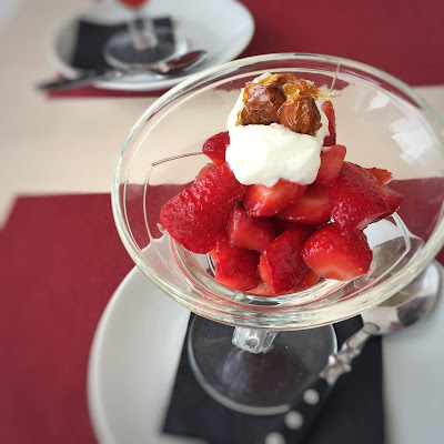 Strawberries and cream at Casa Azul, Rodalquilar