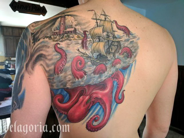 Foto de un tatuaje de Pulpo o Kraken