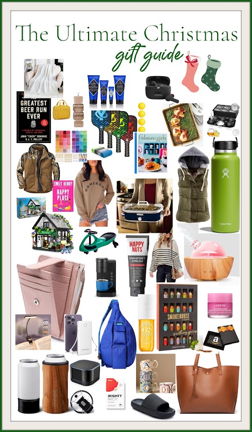 A collage of Christmas gifts in a fun guide for women, men, kids and teens.