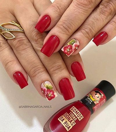 unhas com flores 5