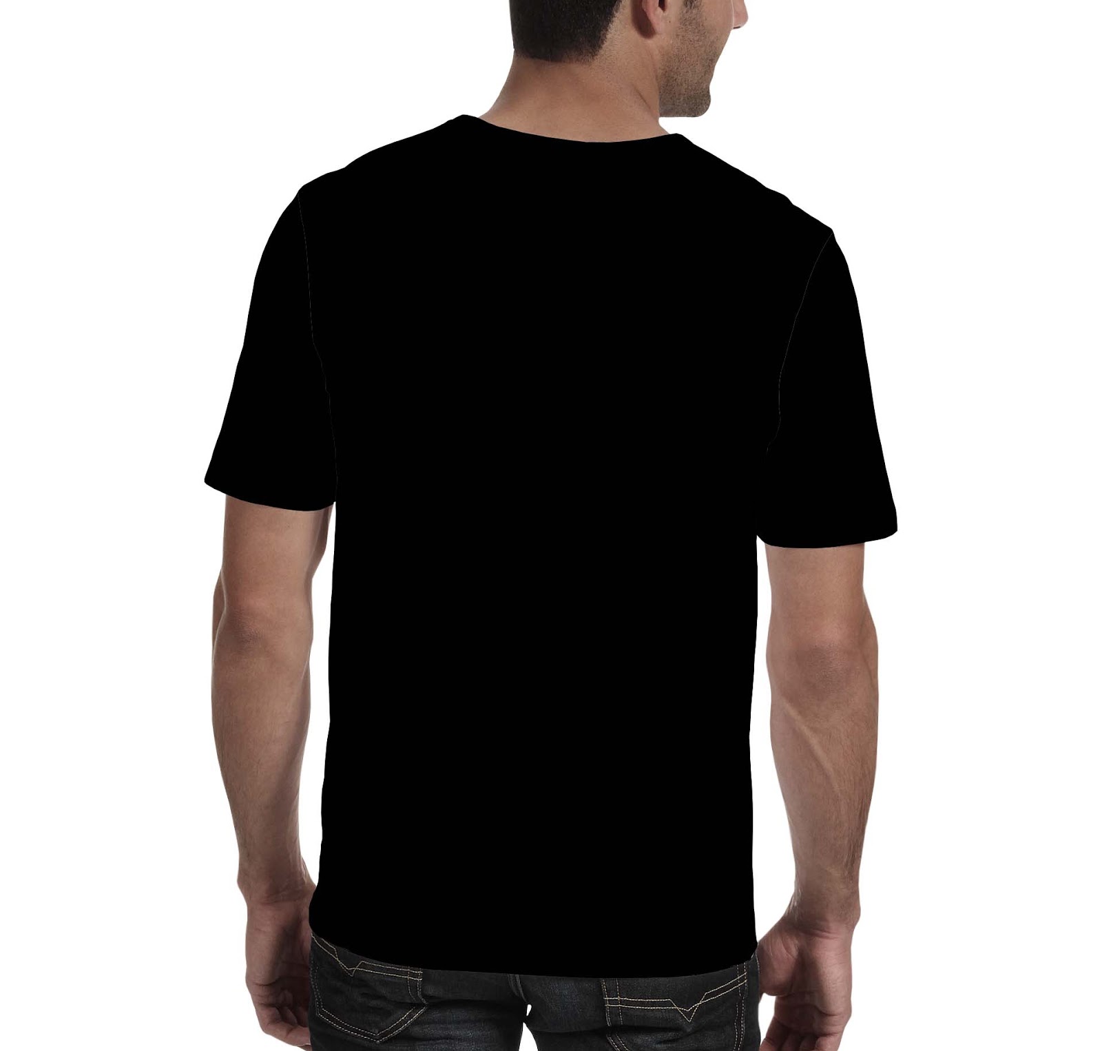 Template kaos polos  hitam  depan belakang  untuk desain kaos 