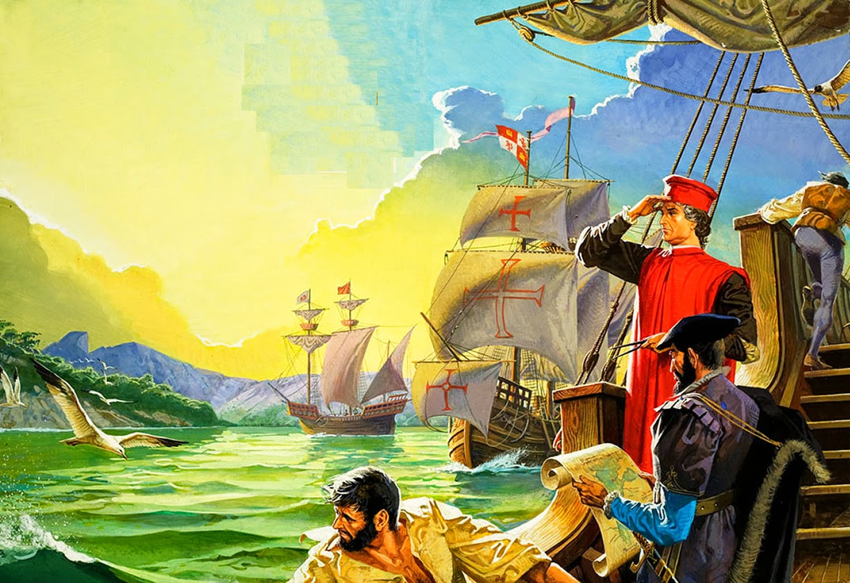 Amerigo Vespucci Sighting America (Original) art by Severino Baraldi at The Illustration Art Gallery