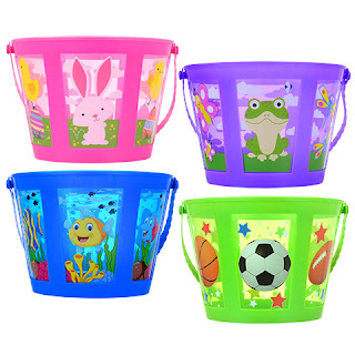 Printed Panel Plastic Easter Baskets