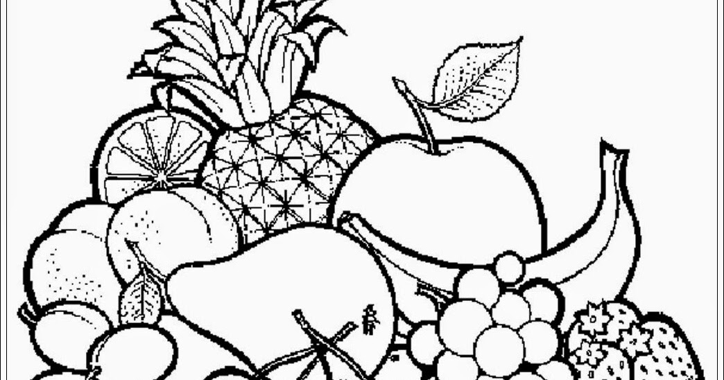 mewarnai gambar buah  buahan  dalam keranjang www 
