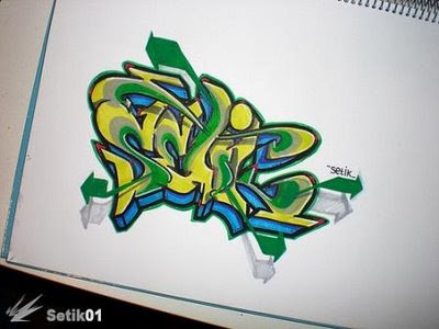 3D Graffiti Alphabet - Graffiti Green Bubble