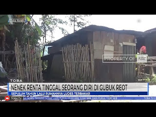 seorang nenek berusia 83 tahun harus tinggal seorang diri Di Dalam Gubuk reot di desa sitoluama,Kecamatan Laguboti Kabupaten Toba.