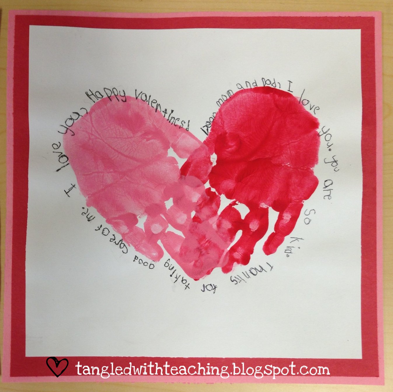 Tangled with Teaching: Valentines Heart-felt Handprint Hearts