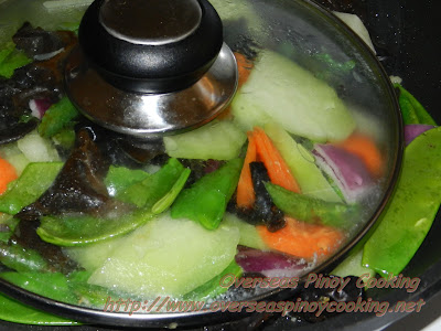 Vegetable Chopsuey - Steaming Procedure
