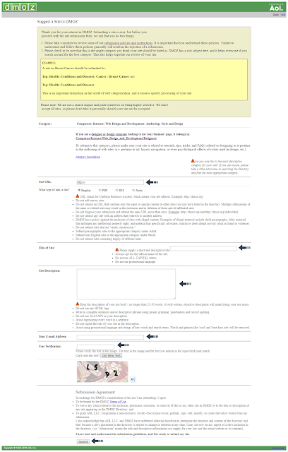 submit site on DMOZ
