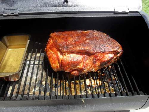 Smoker with Pork Butt on the Grill