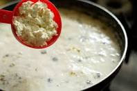 Paneer ki kheer being cooked. healthy dish