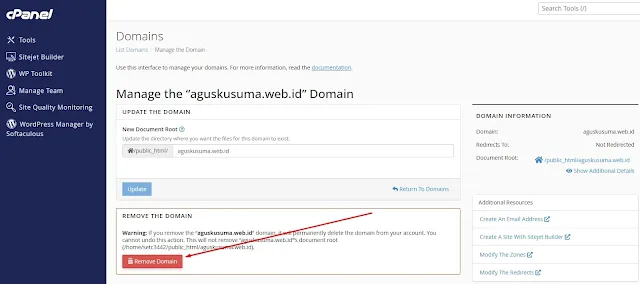 Cara Hapus Addon Domain di cPanel