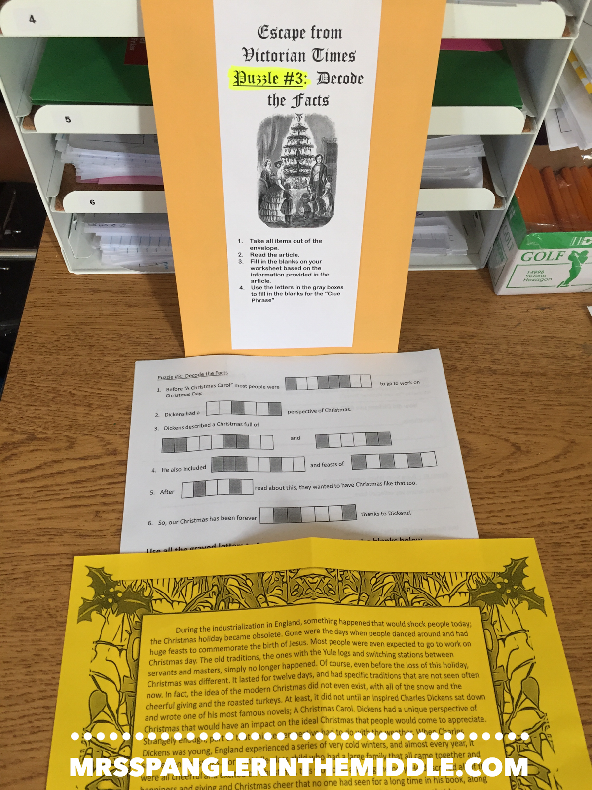 A Christmas Carol Escape! - Mrs. Spangler in the Middle