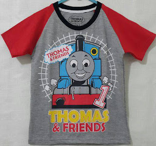 Baju Anak Karakter Thomas Abu Size 1 - 6 Tahun