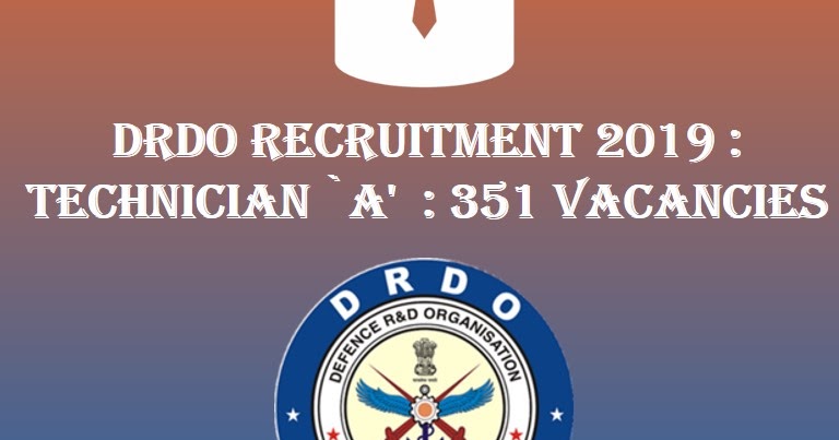 DRDO Recruitment 2019 -