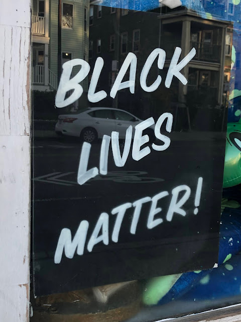 Window sign, "Black Lives Matter"