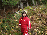 Melissa in the woods behind our house